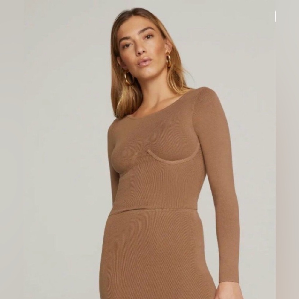 Good American Cupped Rib Cropped Sweater